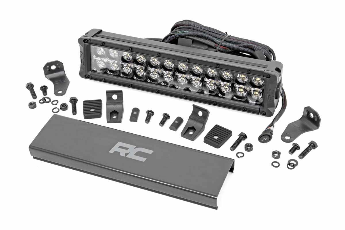 Rough Country 12-inch Cree LED Light Bar-Dual Row Black Series w/ Cool White DRL 70912BD