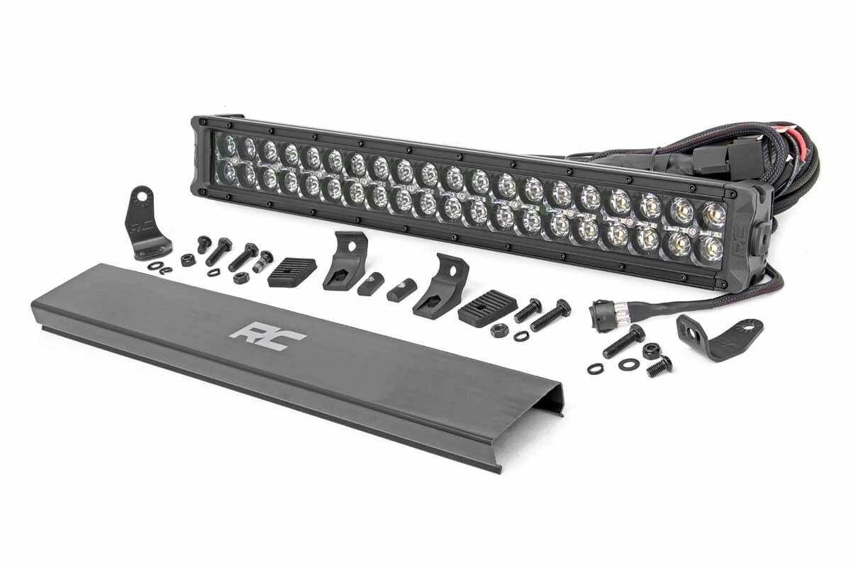 Rough Country 20-inch Cree LED Light Bar - (Dual Row Black Series w/ Amber DRL) 70920BDA