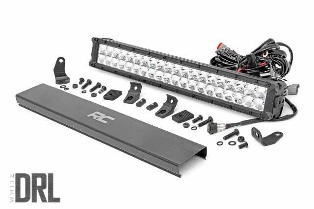 20"Cree LED Light Bar-Dual Row Chrome Series w/ Cool White DRL -1