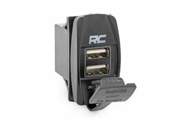 USB Switch Insert 2x1 with Logo Blue Back Light 709USB