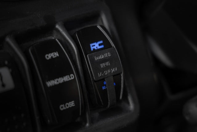 USB Switch Insert 2x1 with Logo Blue Back Light -4