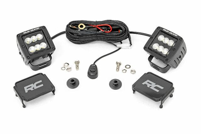 LED Light Ditch Mount 2" Black Pair Flood Ford Bronco 2021 -1