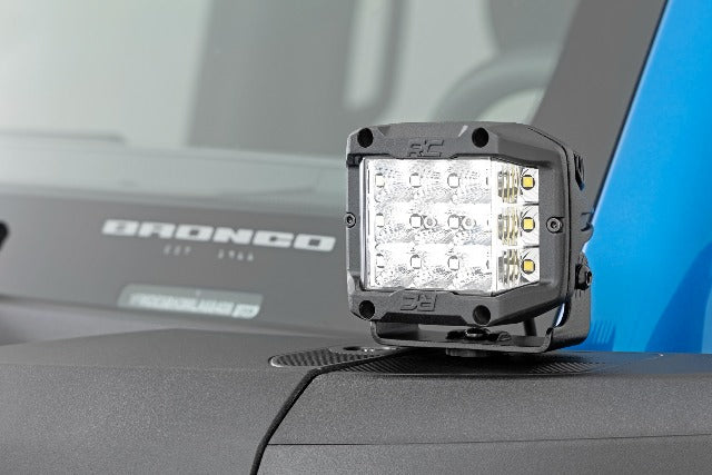 LED Light Ditch Mount 2" Black Pair Flood Ford Bronco 2021 -4