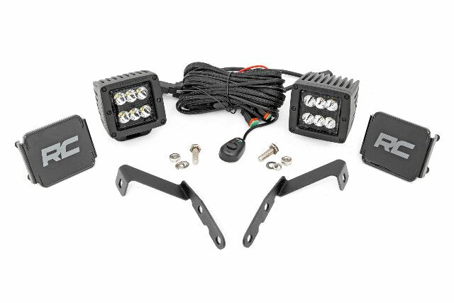 LED Light Ditch Mount 2" Black Pair Spot Chevy 1500 2007-2013 -1