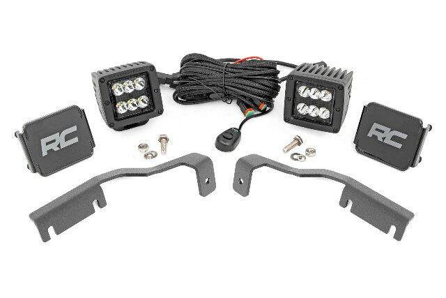 LED Light Ditch Mount 2" Black Pair Spot Nissan Frontier 2022 -1
