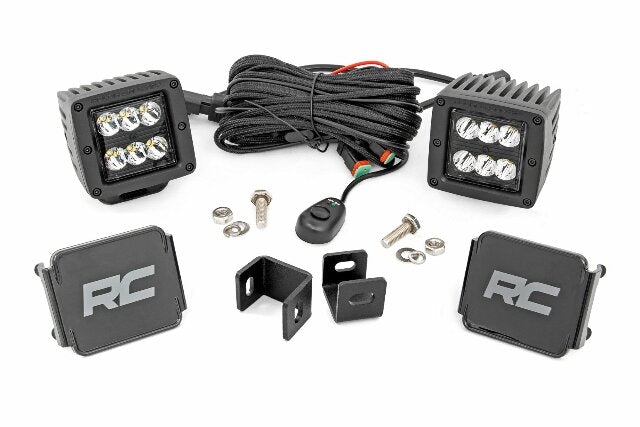LED Light Ditch Mount 2" Black Pair Spot Toyota Tundra 2022 -1