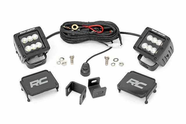 LED Light Ditch Mount 2" Black Pair Flood Toyota Tundra 2022 -1