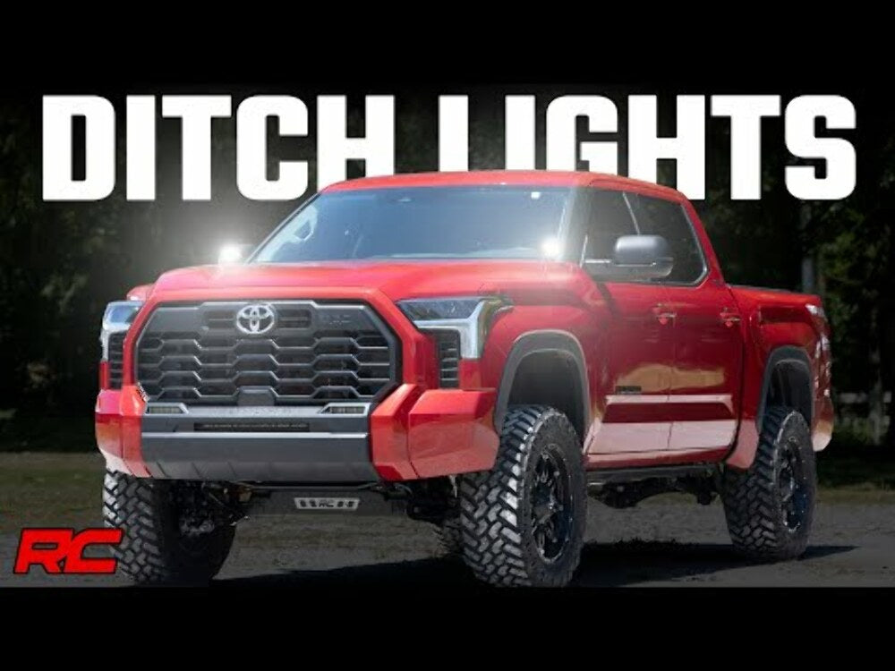 Rough Country LED Light Ditch Mount 2" Black Pr Amber DRL Toyota Tundra 2022 71074