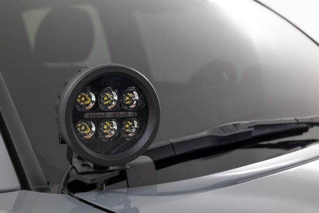 LED Ditch Mount 2" Black Pair Spot Toyota Tacoma 16-23 -2