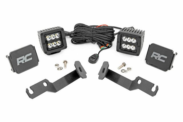 LED Ditch Lights 2" Black Pair Spot Toyota Tacoma 05-15 -1