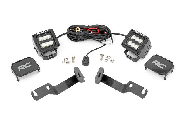 LED Ditch Lights 2" Black Pair Flood Toyota Tacoma 05-15 -1