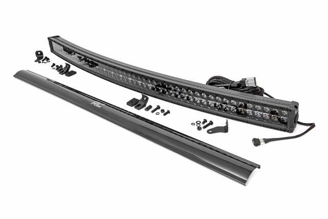 50" Curved Cree LED Light Bar Dual Row Black Series w/White DRL -1