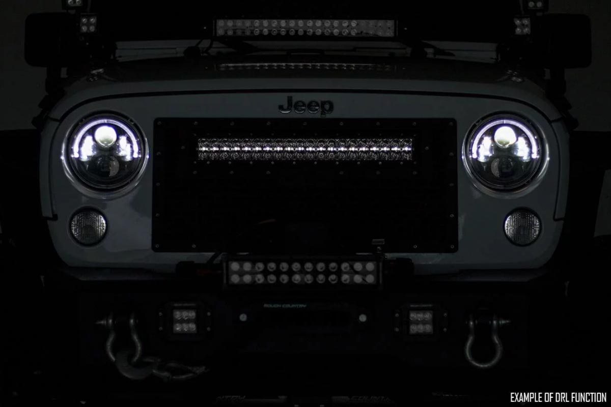 Rough Country 50" Curved Cree LED Light Bar Dual Row Black Series w/White DRL 72950BD