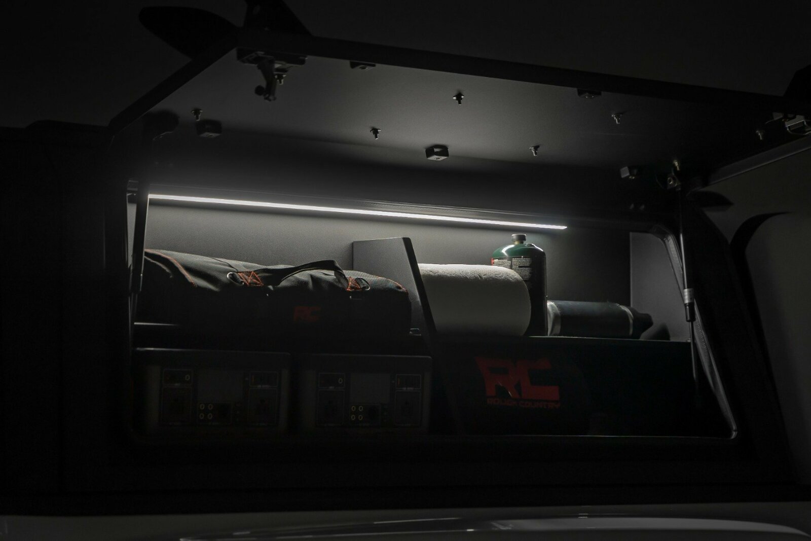 Rough Country Bed Cap Side Shelf Storage Bin Passengers Side