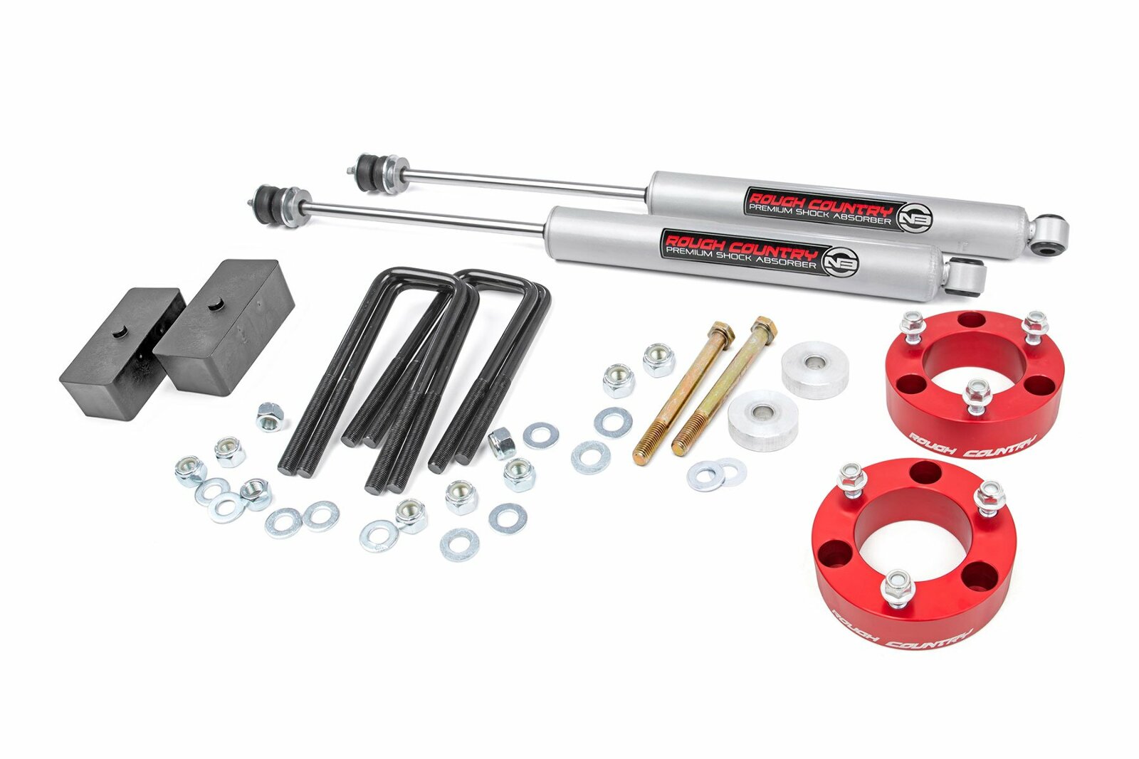Rough Country 3in For Toyota Suspension Lift Kit Red 05-22 Tacoma -1