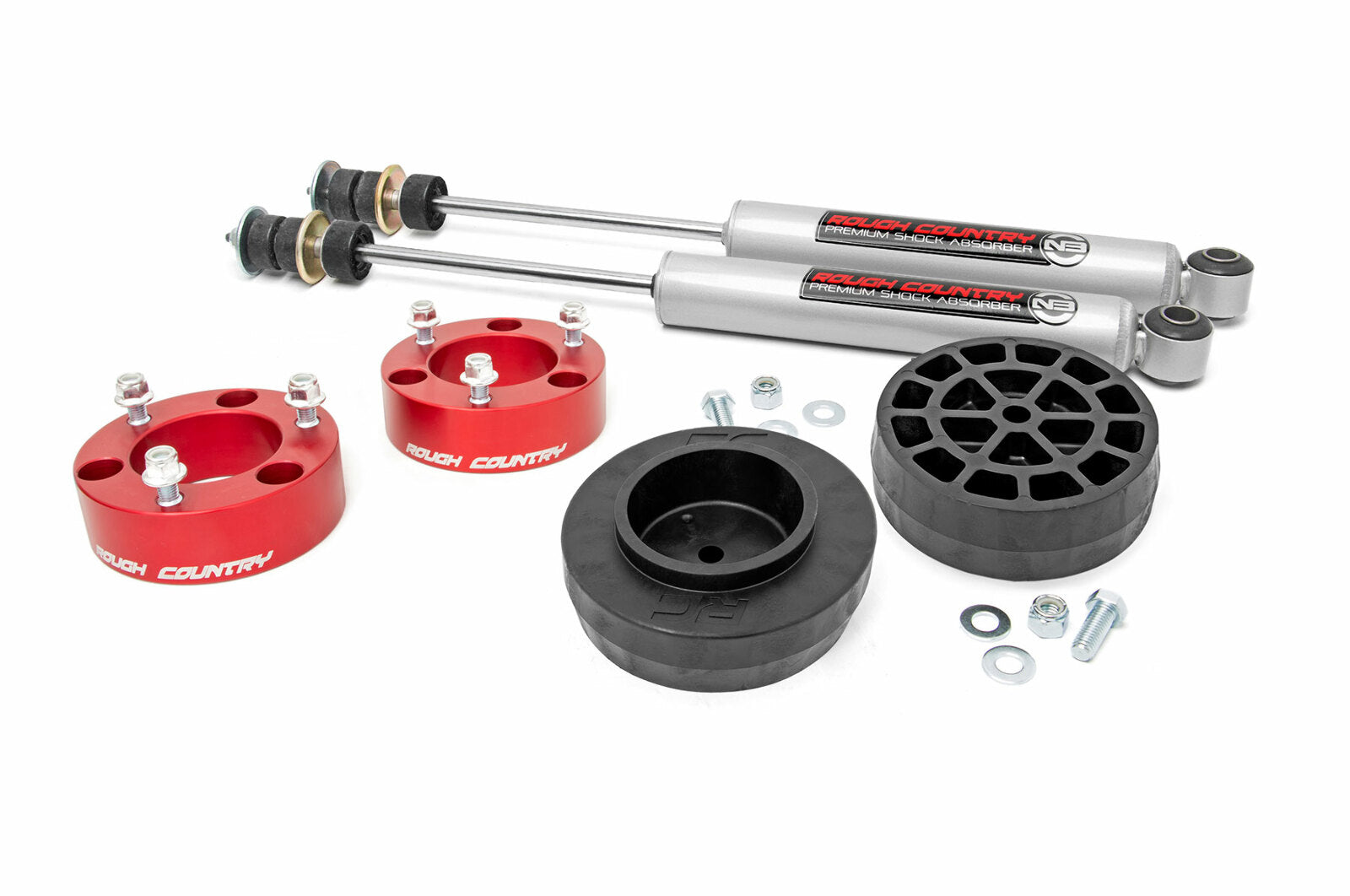 Rough Country 3in Suspension Lift Kit fits Toyota 07-14 FJ Cruiser 4WD/2WD RED -1