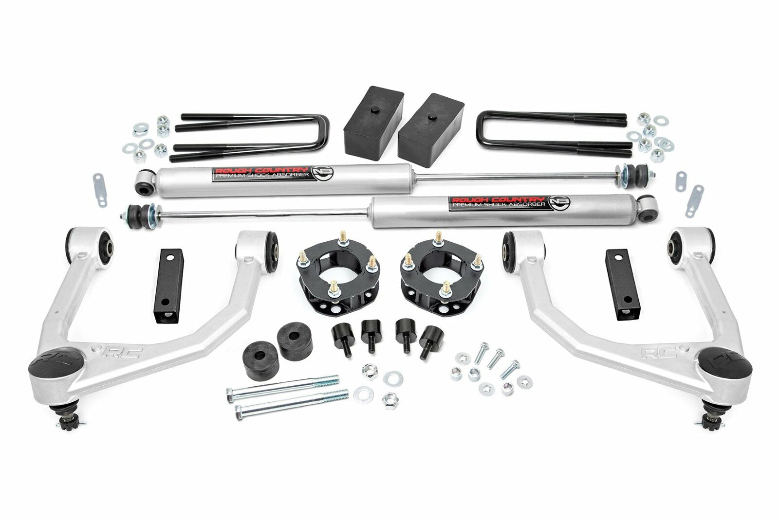Rough Country 3.5in For Toyota Bolt-On Lift Kit w/N3 Shocks 07-20 Tundra 2WD/4WD -1