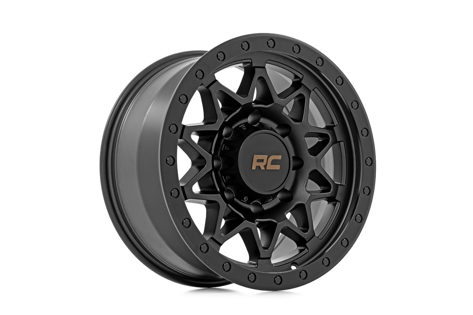 Rough Country 78 Series Wheel Simulated Beadlock Black 18x9 8x180 0mm