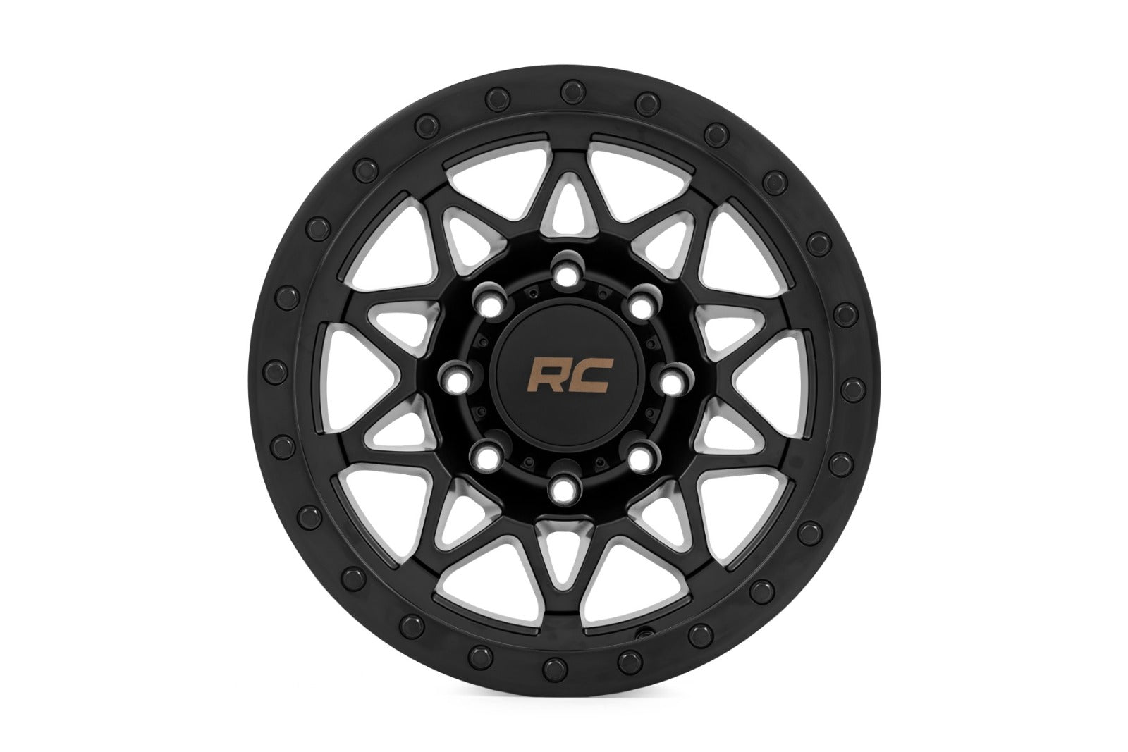 Rough Country 78 Series Wheel Simulated Beadlock Black 18x9 8x170 0mm