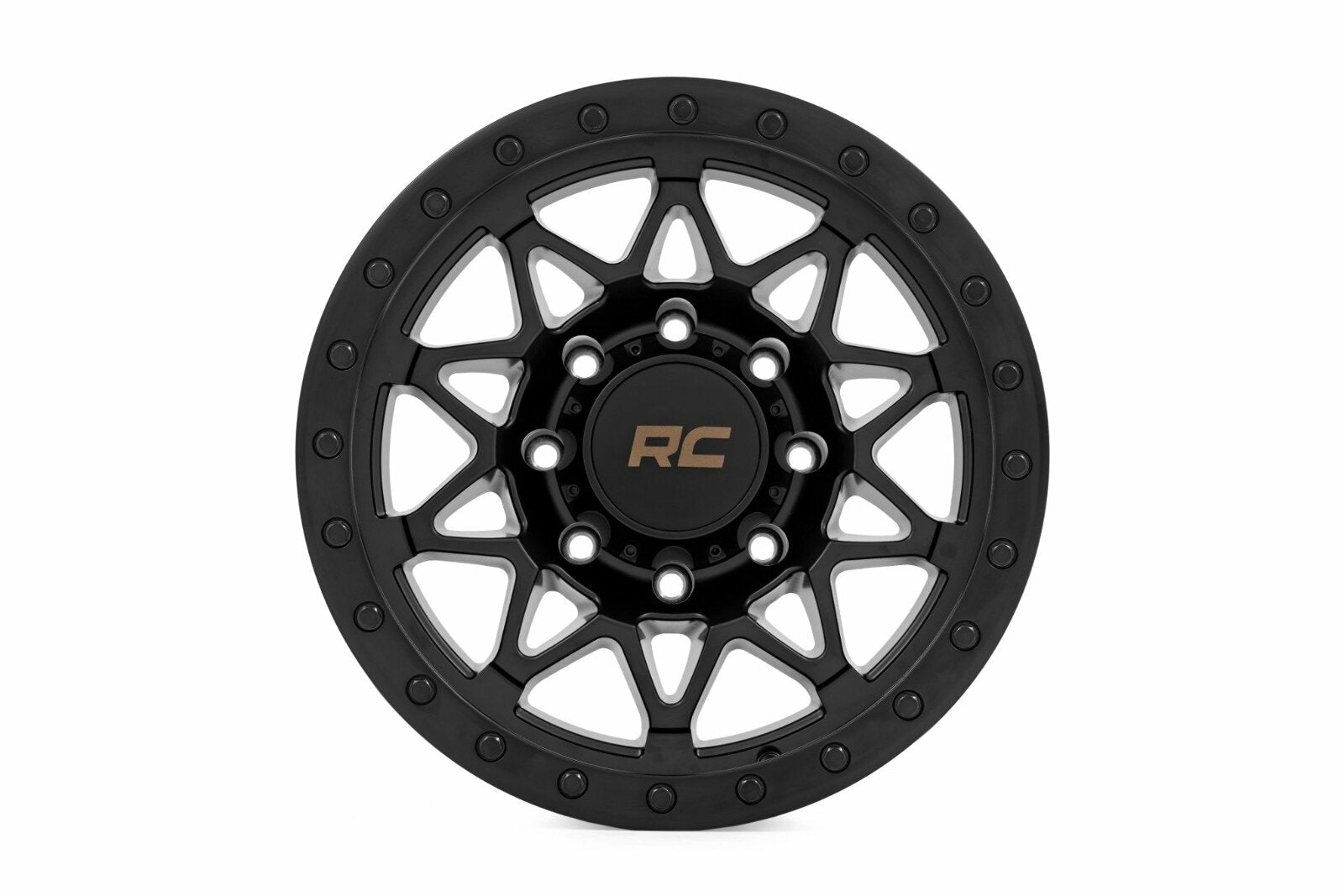 Rough Country 78 Series Wheel Simulated Beadlock Blck 18x9 8x6.5 -12mm