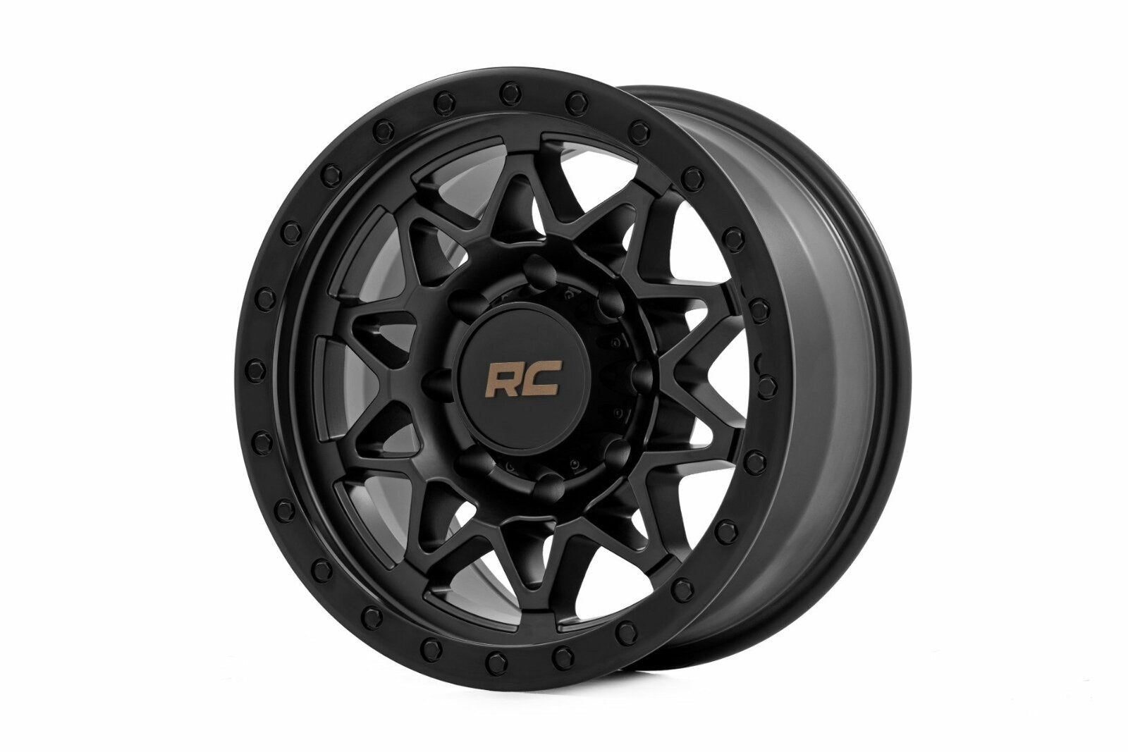 Rough Country 78 Series Wheel Simulated Beadlock Blck 18x9 8x170 -12mm