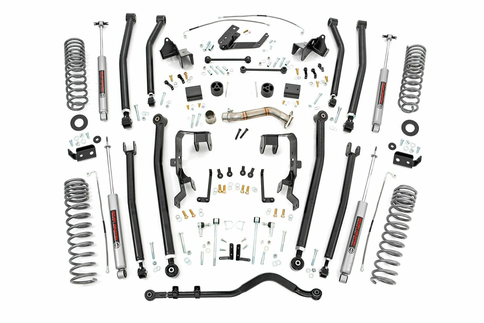 Rough Country 4in Long Arm Suspension Lift Kit for 12-18 Wrangler JK 4-door -1