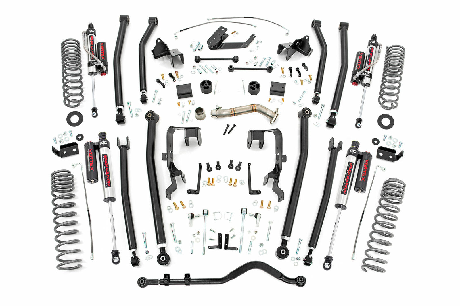 Rough Country 4" Long Arm Suspension Lift Kit Vertex Resi for Wrangler JK 4dr -1