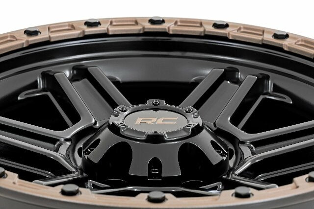 79 Series Wheel One-Piece Semi Gloss Black w/Bronze Ring 17x8.5 6x135 0mm 79170913
