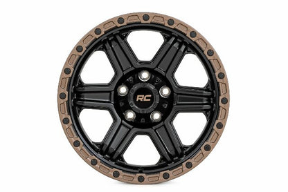 79 Series Wheel One-Piece Semi Gloss Black w/Bronze Ring 17x8.5 5x5.0 0mm