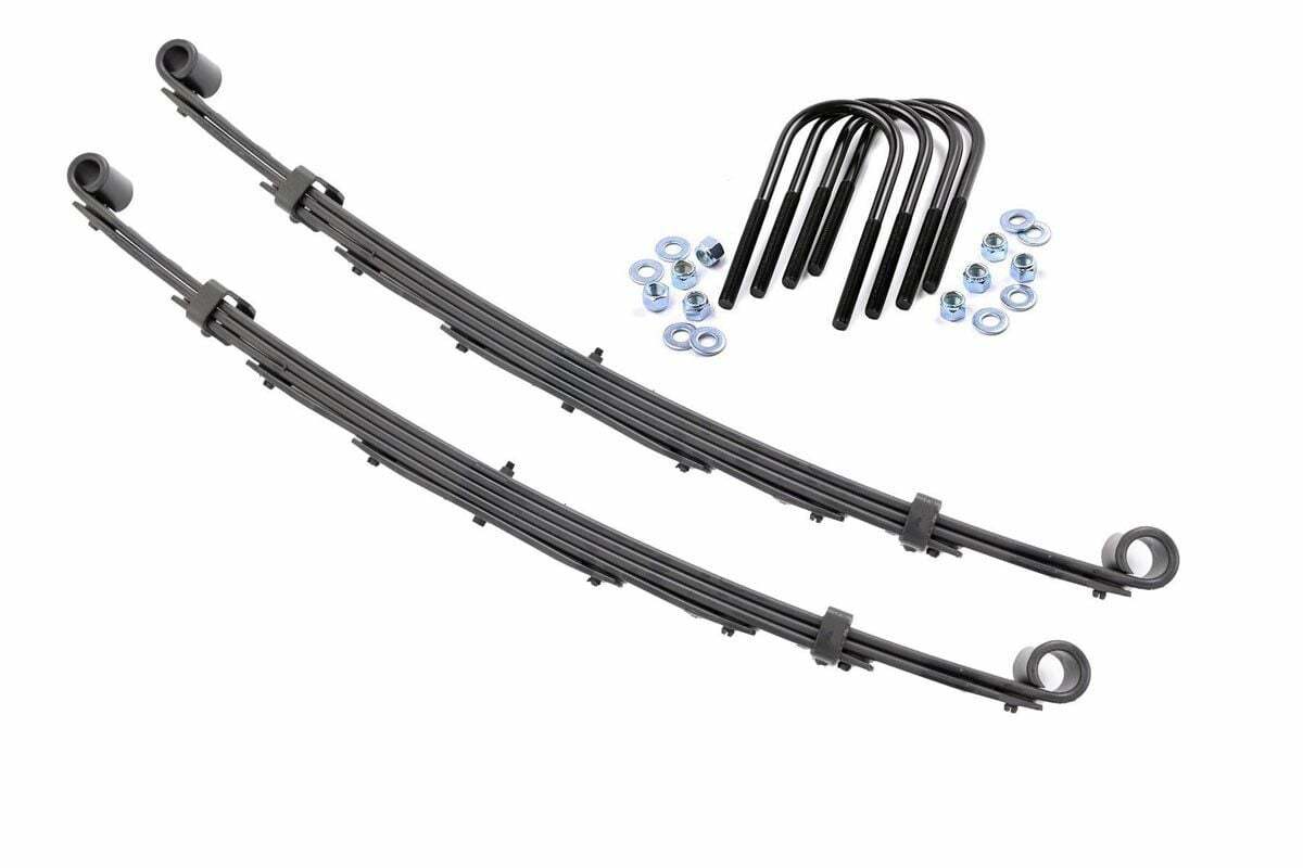 Rough Country Front Leaf Springs 4" Lift Pair GMC 1/2Ton Suburban 4WD 1969-1972 -1