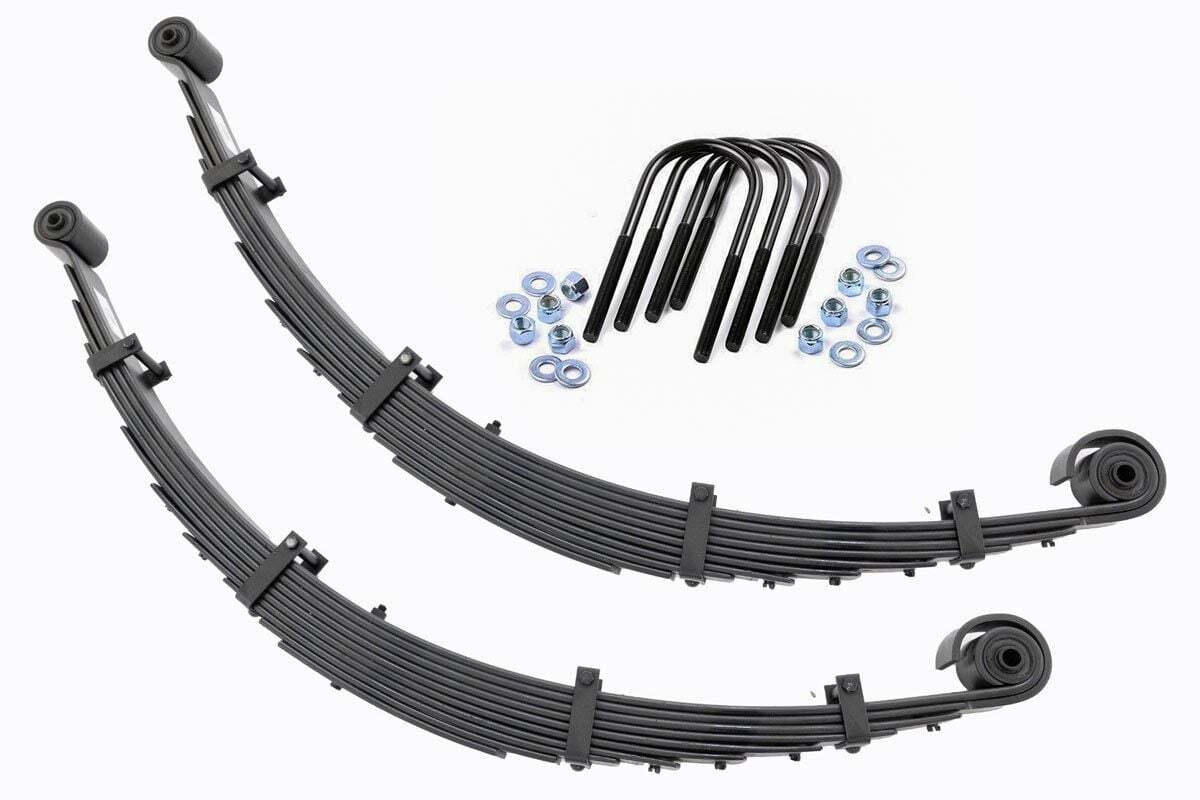 Rough Country Front Leaf Springs 8" Lift Pair For Ford Super Duty 4WD 1999-2004 -1