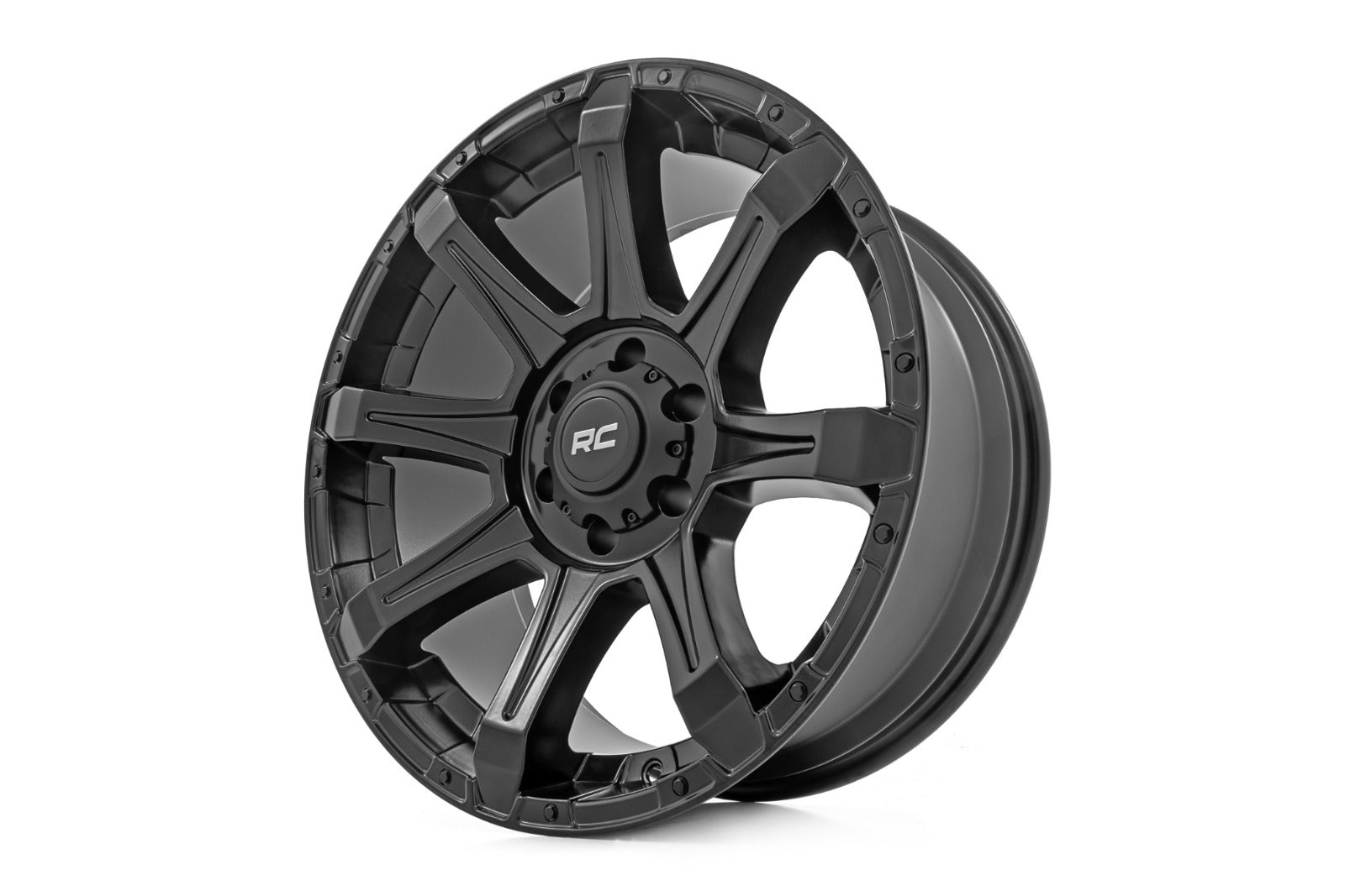 Rough Country 81 Series Wheel One-Piece Semi Gloss Black 20x10 6x135 -25mm