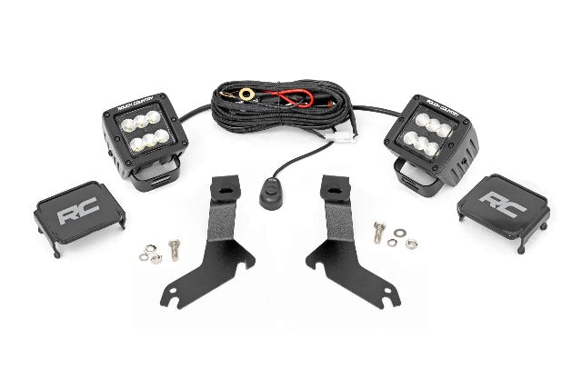 LED Kit Ditch Mount 2" Black Pair Flood Chevy 1500 99-06 -1