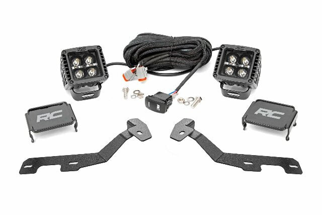LED Kit Ditch Mount 2" Black White DRL Ram 1500 19-25 82289