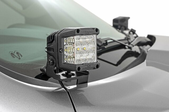 LED Kit Ditch Mount 2" Black Pair White DRL Ram 1500 19-24 -2