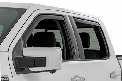 Side Window Deflectors In Channel Rain Guard for Ford F150 15-24 F250/F350 17-24