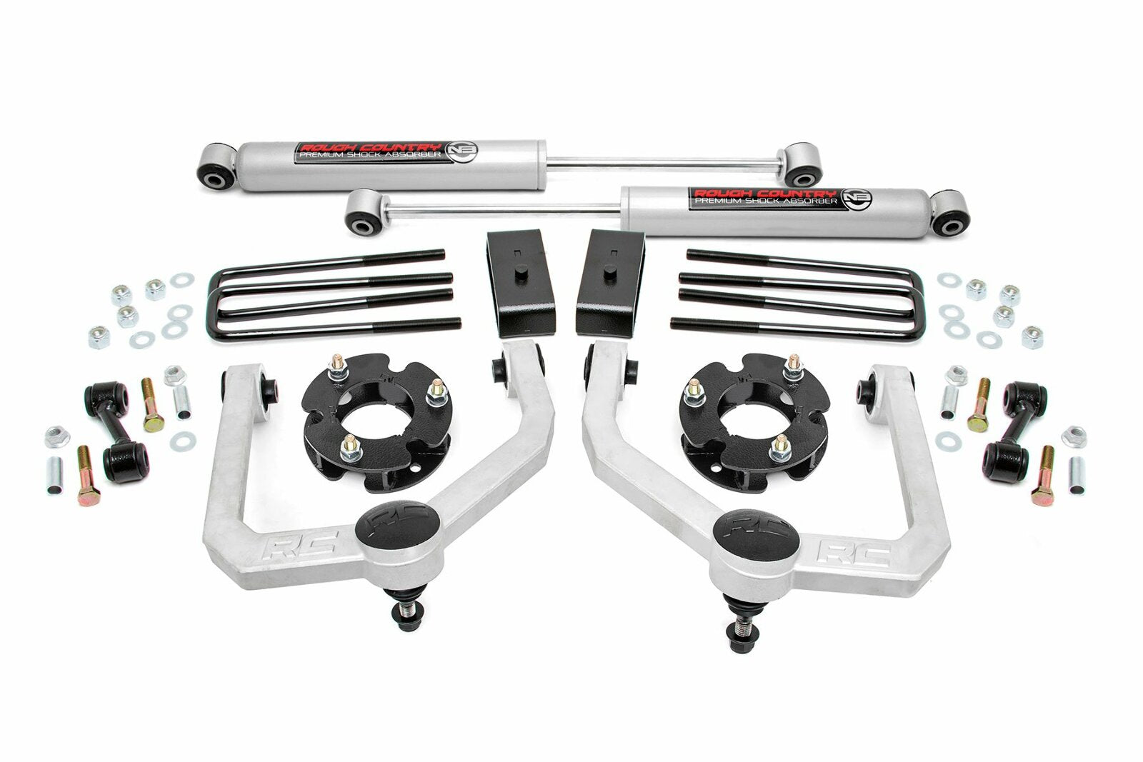 Rough Country 3in Bolt-On Lift Kit Strut Spacers For Nissan 04-21 Titan 2WD/4WD -1