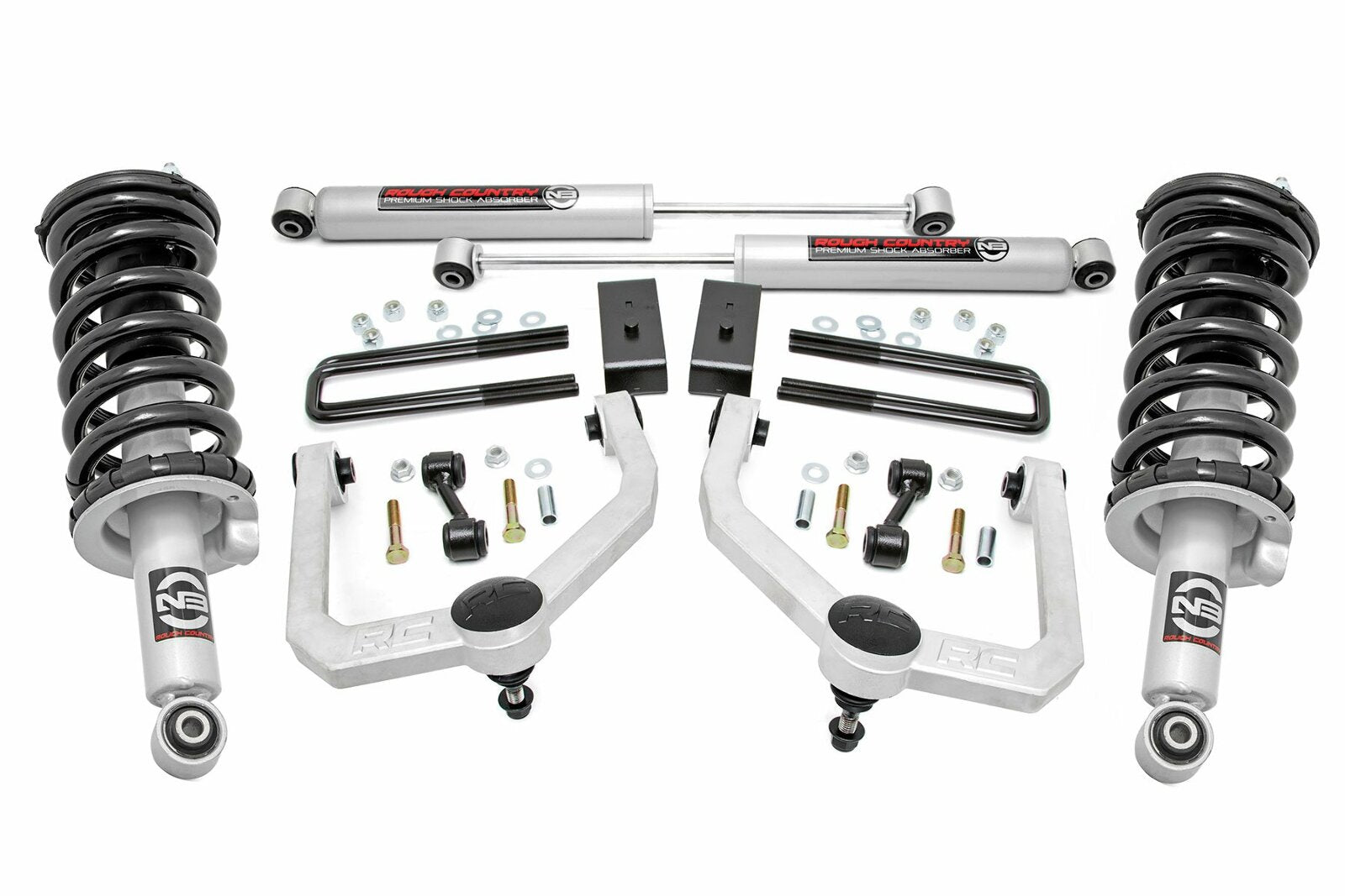 Rough Country 3in Lift Kit Struts & N3 Shocks For Nissan 04-15 Titan 2WD/4WD -1