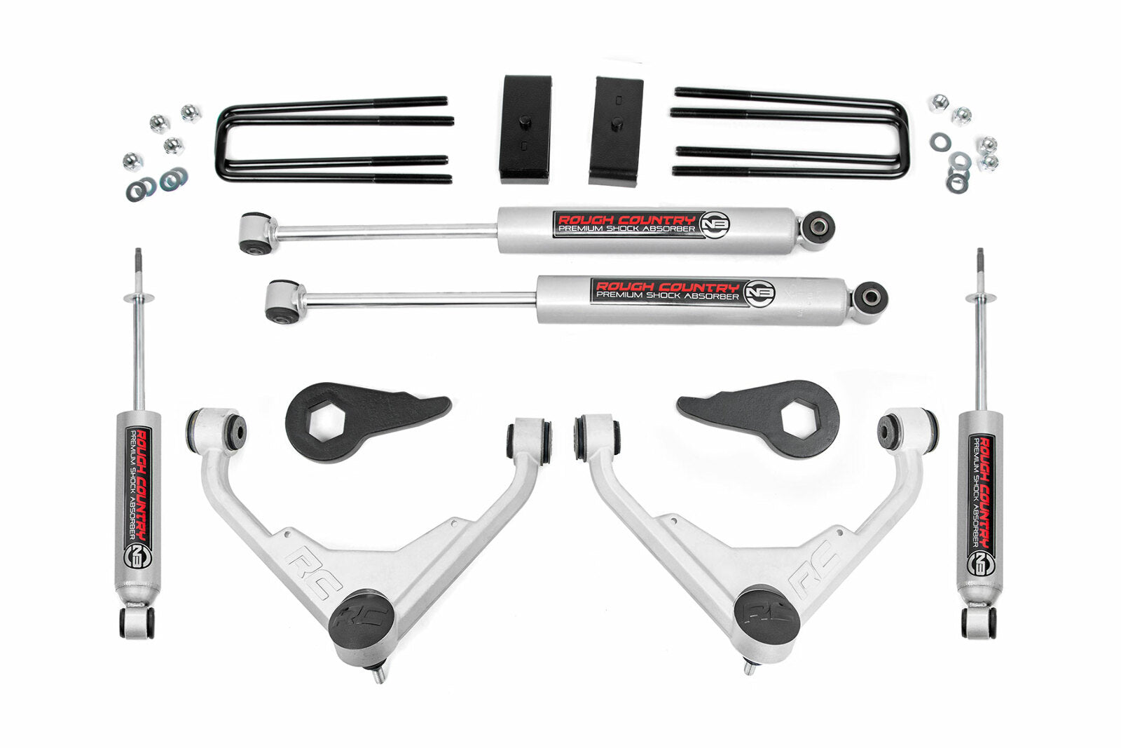 Rough Country Chevy GMC 2500HD 3" Susp Lift Kit 01-10 4WD FF or FK Codes -1
