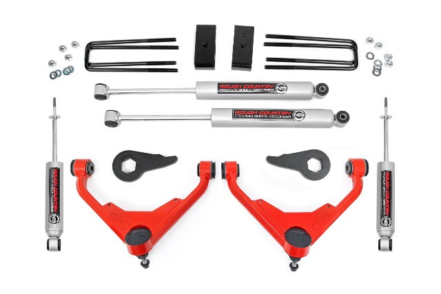 Rough Country 3" Lift Kit FK/FF Code Chevy/GMC 2500HD 01-10 859830RED
