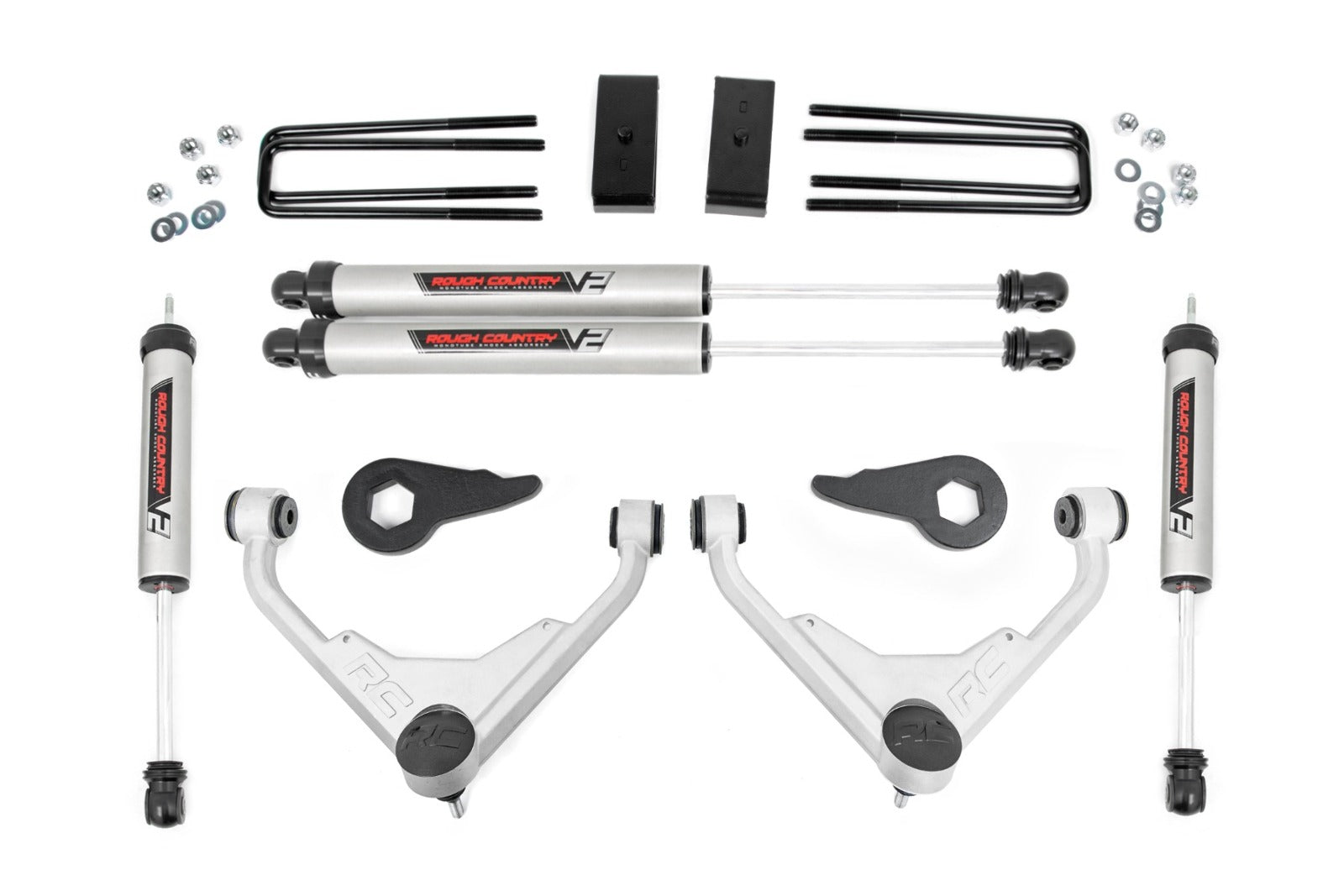 Rough Country 3" GM Suspension Lift Kit 01-10 2500/3500 PU/SUV 2/4wd FK & FF RPO -1