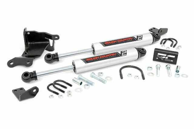 Rough Country Dual V2 Steering Stabilizer for Jeep Wrangler Gladiator JT 18-26 8730470