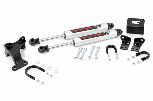 Rough Country V2 Steering Stabilizer Dual for Jeep Wrangler JK (2007-2018)