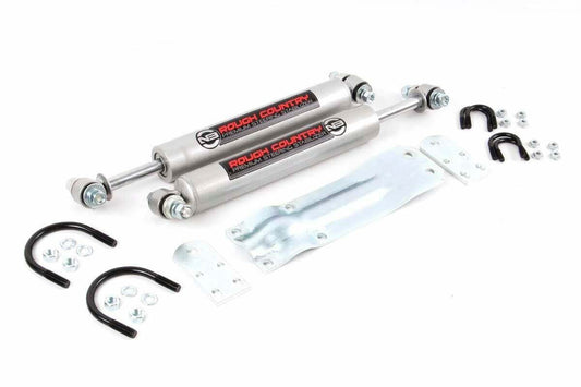 Rough Country Dual Steering Stabilizer for GM / Dodge / Ford 4wd Solid Axle