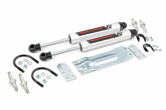 Rough Country V2 Dual Steering Stabilizer for GM / Dodge / Ford 4wd Solid Axle