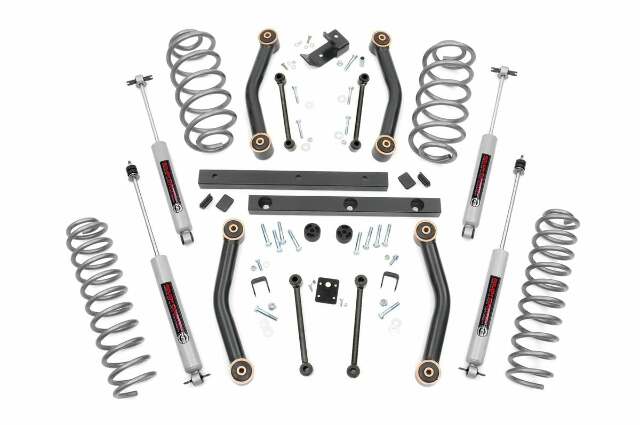 Rough Country 4 Inch Suspension Lift Kit w Shocks for Jeep Wrangler TJ 4wd 03-06 90730