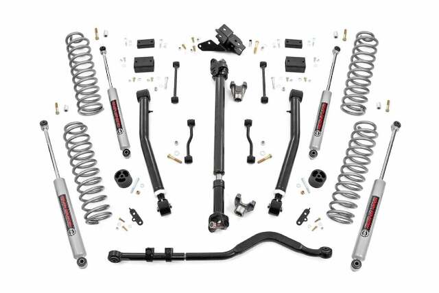 Rough Country 3.5" Lift Kit Stage2 Coils Adj Arms 18+for Wrangler JL Rubicon2dr 90930