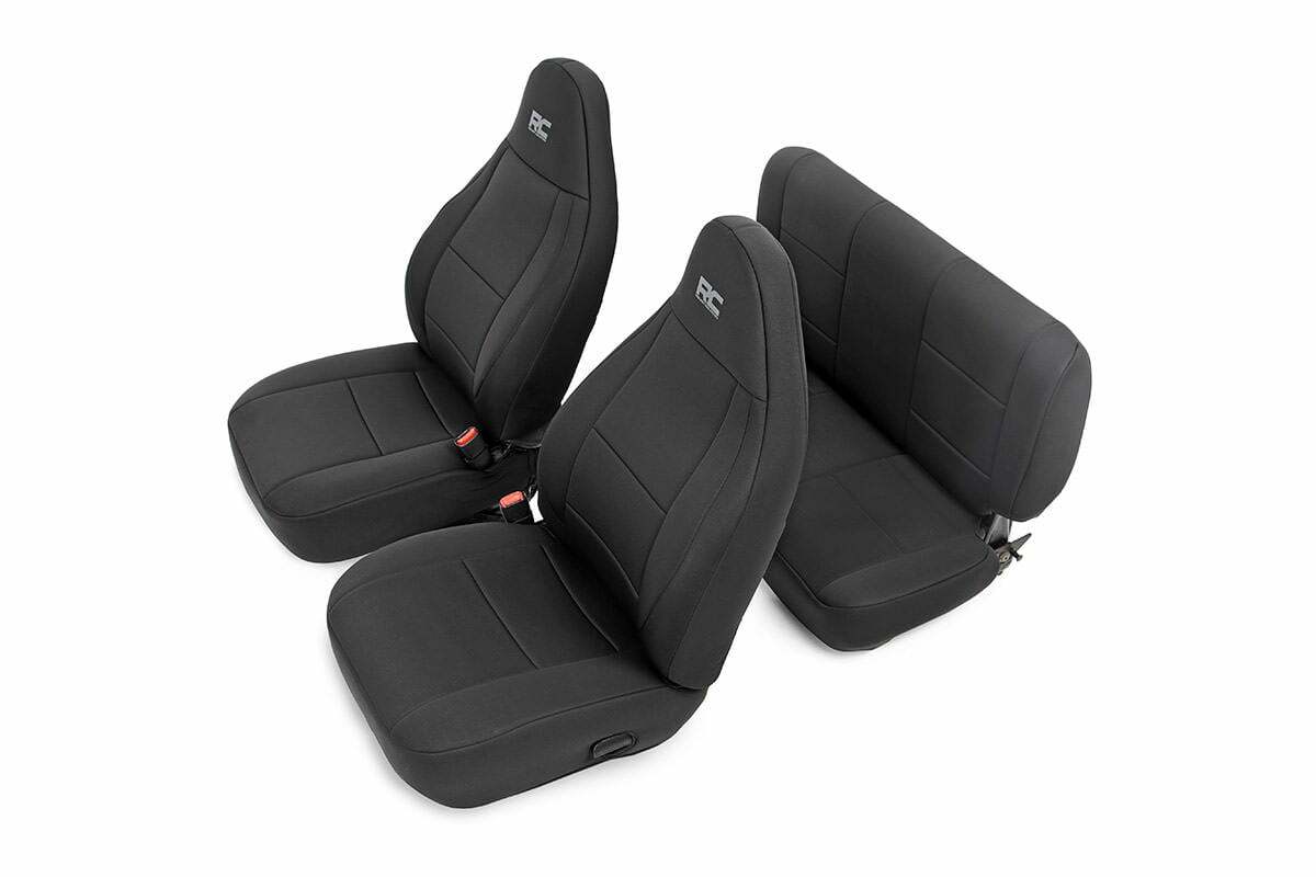 Rough Country Jeep Neoprene Seat Cover Set Black 03-06 Wrangler TJ 91001