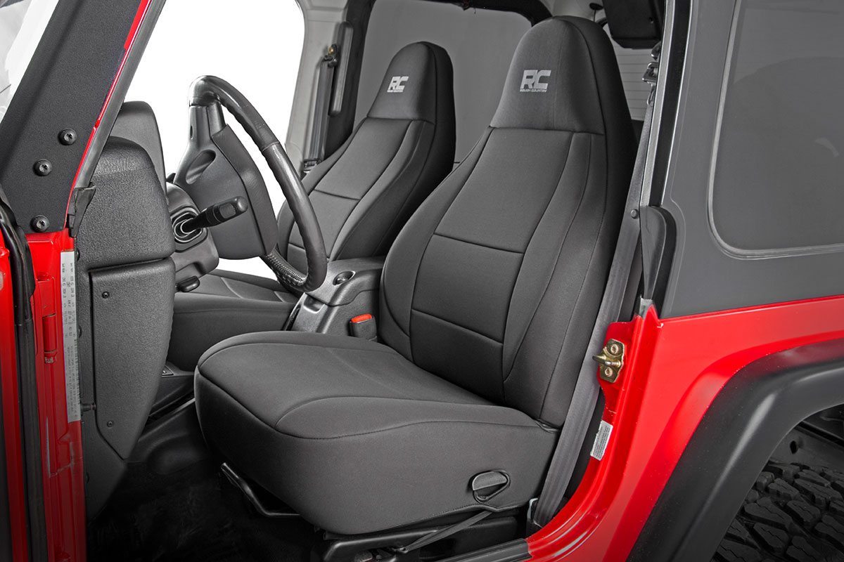 Rough Country Jeep Neoprene Seat Cover Set Black 03-06 Wrangler TJ 91001