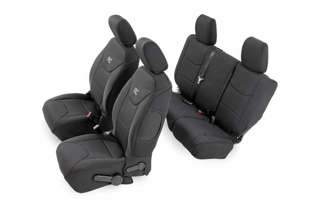 Neoprene Seat Cover Set Black 08-10 Wrangler JK Unlimited -1